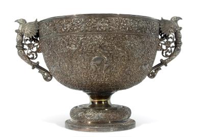 19th century Indian silver rose or punch bowl estimate 8000 12000 1