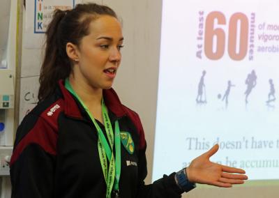Chelsea Maccoll of the Community Sports Foundation at the NWHS Year 9 Wellbeing Day
