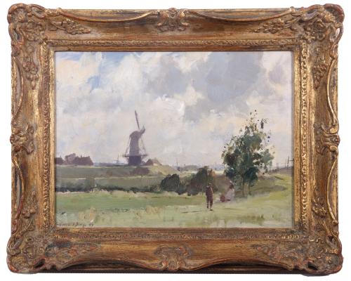 Edward Seago The Tall Mill Vefre Holland oil on board estimate 6000 10000