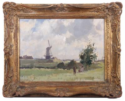 Edward Seago The Tall Mill Vefre Holland oil on board estimate 6000 10000