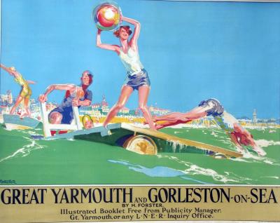 Lot 1546 Great Yarmouth and Gorleston railway poster by H Forster estimate 2500 to 3000