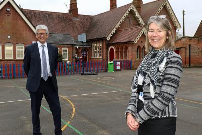St Benets Trust CEO Richard Cranmer and Garboldisham Primary Academy head teacher Julia Humphrey