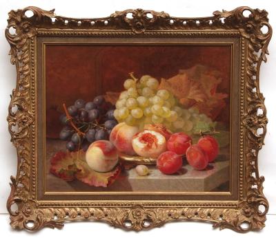 Stannard Still Life Study of Peaches Grapes and Plums estimate 3000 4000