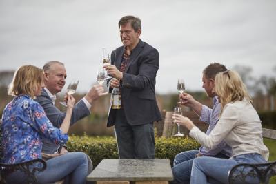 Winemaker John Hemmant leading a wine tasting at Chet Valley Vineyard