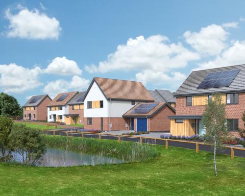 A CGI showing the six new homes which have just been released for reservation by Abel Homes