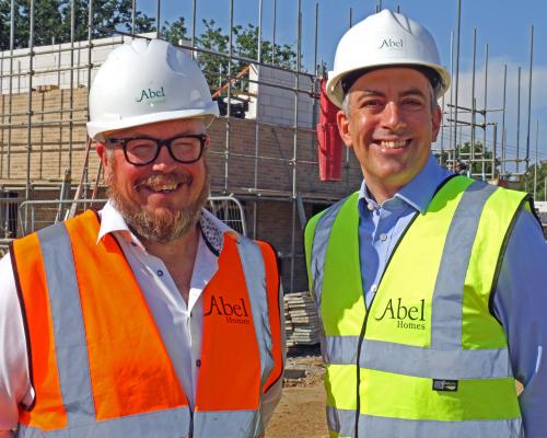 Abel Homes site manager Tim Walsingham left and managing director Paul LeGrice sm