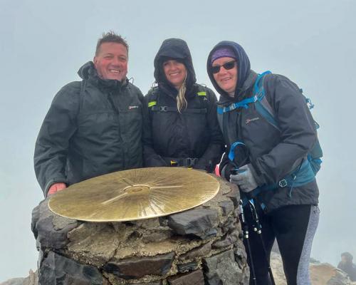 At the summit of Snowdon are from left Graham Colman Barbara Dunn and Helen King