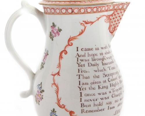 Documentary Lowestoft coffee jug estimate 5000 7000 2