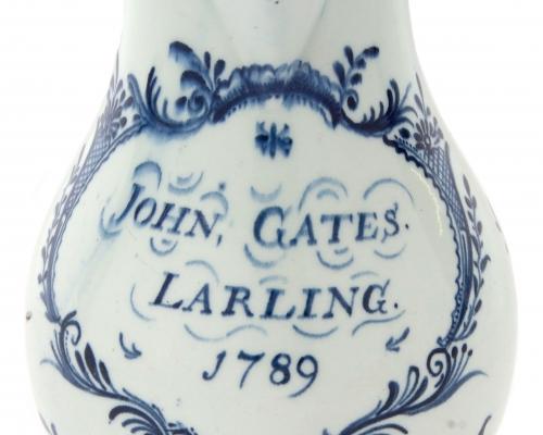 Documentary Lowestoft porcelain jug estimate 6000 8000