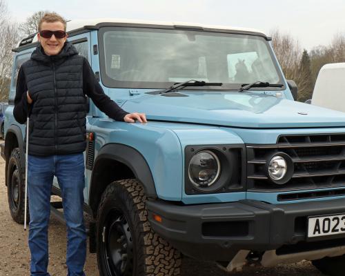Jamie Carter with one of the offroad vehicles sm