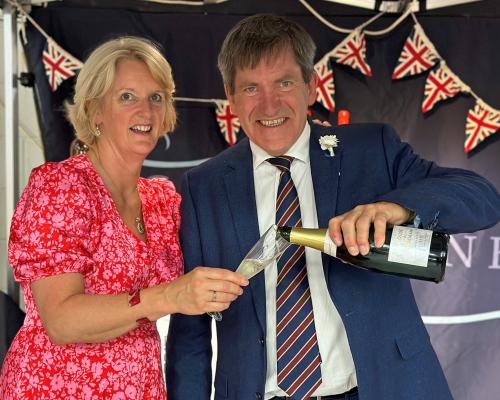 John and Bridget Hemmant celebrate winning the Wine GB Award
