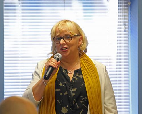 NNAB chief executive Gina Dormer addresses the charitys 212th annual meeting sm