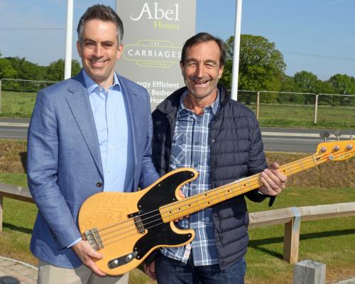 Paul LeGrice of Abel Homes left and Graham Clarkson of Dereham Blues Festival sm