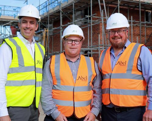 Pride in the Job Award winners Tim Walsingham right and Danny Pinner centre with Abel Homes MD Paul LeGrice sm