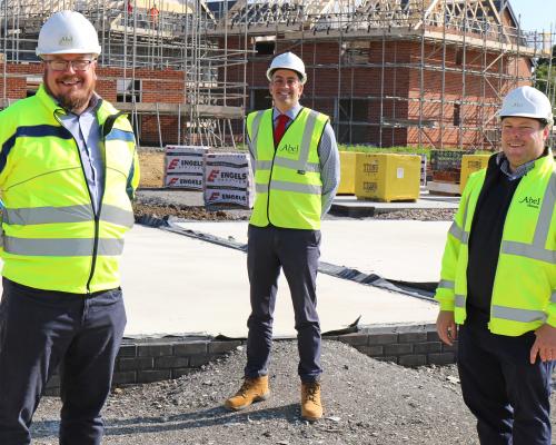 Pride in the Job winners Tim Walsingham left and Danny Pinner right with Abel Homes managing director Paul LeGrice sm