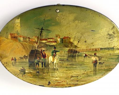 The 19th century view of Cromer on the Victorian sewing kit to be sold at Keys