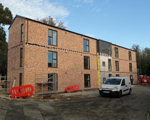 The block of flats at Webster Court at the end of the third day of construction