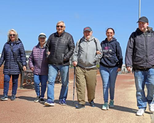 Vision impaired walkers step out on Gorleston seafront sm