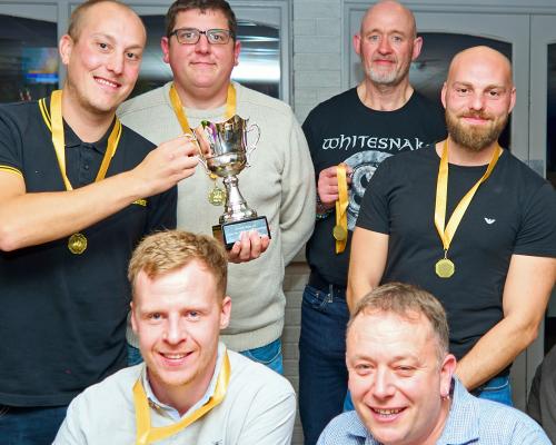 The team from Kerslake Construction which won the Lovewell Blake charity tenpin bowling event