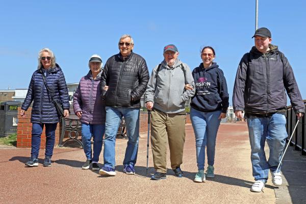 Vision impaired walkers step out on Gorleston seafront sm