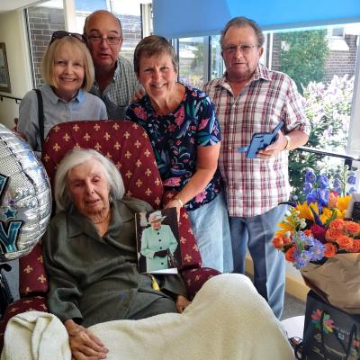 105 year old Doris Keating with members of her family at Norwichs Thomas Tawell House