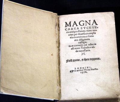 1556 edition of Magna Carta estimate 800 1200