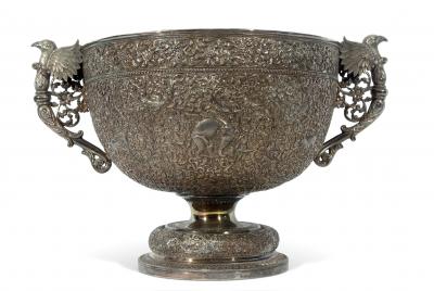 19th century Indian silver rose or punch bowl estimate 8000 12000 1