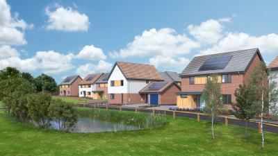 A CGI showing the six new homes which have just been released for reservation by Abel Homes