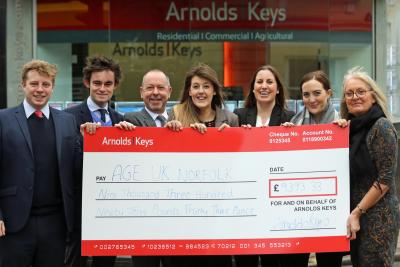Arnolds Keys charity cheque presentation to Age UK 3 sm