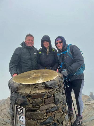 At the summit of Snowdon are from left Graham Colman Barbara Dunn and Helen King