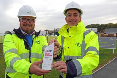 Award winner Tim Walsingham left with Abel Homes managing director Paul LeGrice sm