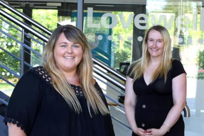 Camilla Stone left and Lovewell Blake HR manager Gemma Chapman sm