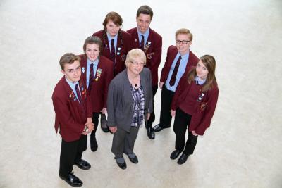 Caroline Brooker and the student leadership team