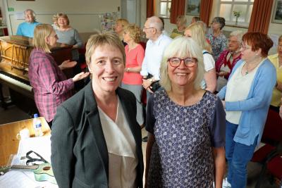 Christine Candlish and Maggie Wheeler at a Sing Your Heart Out taster session at North Walsham