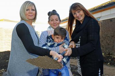 Cutting of the first sod at the new NNAB sensory garden in Norwich sm