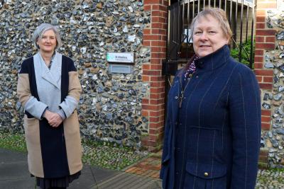 Dr Jan Sheldon of St Martins Housing Trust left with Jan Hytch of NDAEA sm
