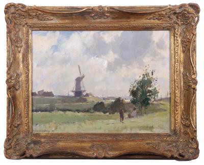 Edward Seago The Tall Mill Vefre Holland oil on board estimate 6000 10000
