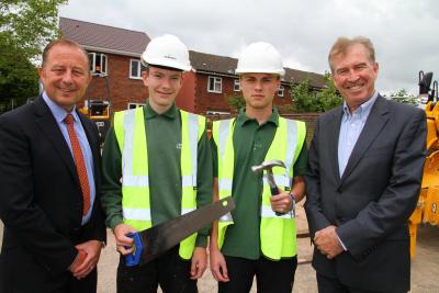 From left Paul Pitcher Wellington apprentices Aaron Wade and George Robinson Stephen Javes Orwell