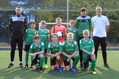 Horsford FC Under 11s team with coach Chris Egmore right sm