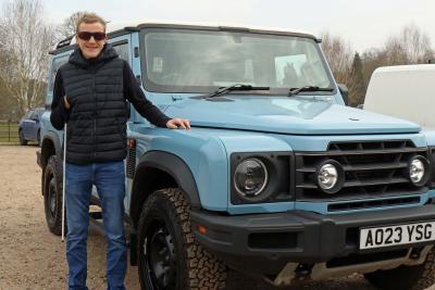Jamie Carter with one of the offroad vehicles sm