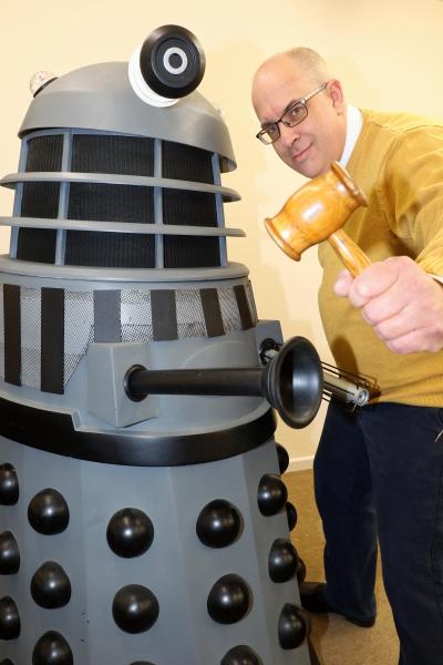 Keys Auctioneers director Tim Blyth right with dalek sm