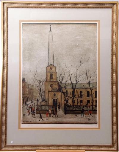 LS Lowry St Lukes Church Old Street London 1973 sold for 2100