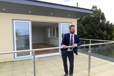 Lewis Bird of Arnolds Keys on the rooftop terrace of the Eastgate House penthouse