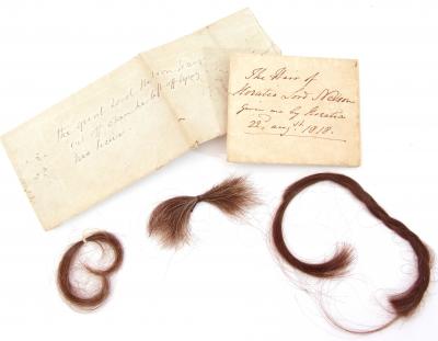 Locks of Admiral Horatio Nelsons hair estimate 2000 3000
