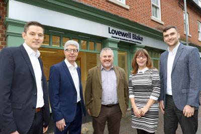 Lovewell Blake Aylsham team pictured outside the firms new office in the town