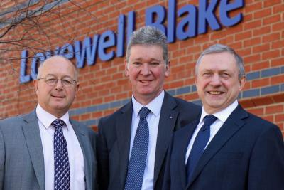 Lovewell Blake partner David Buller centre welcomes Adrian Izod left and Chris Bassett to the firms Bury St Edmunds office sm