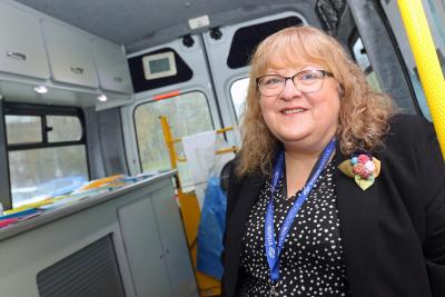 Michele Burgess Vision Norfolk Eye Clinic Liaison Officer in the mobile unit at QEH Kings Lynn sm