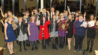 NWHS head teacher Neil Powell centre back with the 2016 prizewinners 2