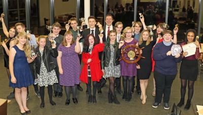 NWHS head teacher Neil Powell centre back with the 2016 prizewinners 2