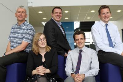 NWHS new teachers from left Sean Robson Chelsey Ramsbottom head teacher Neil Powell Adam Pittman Sam Slade sm